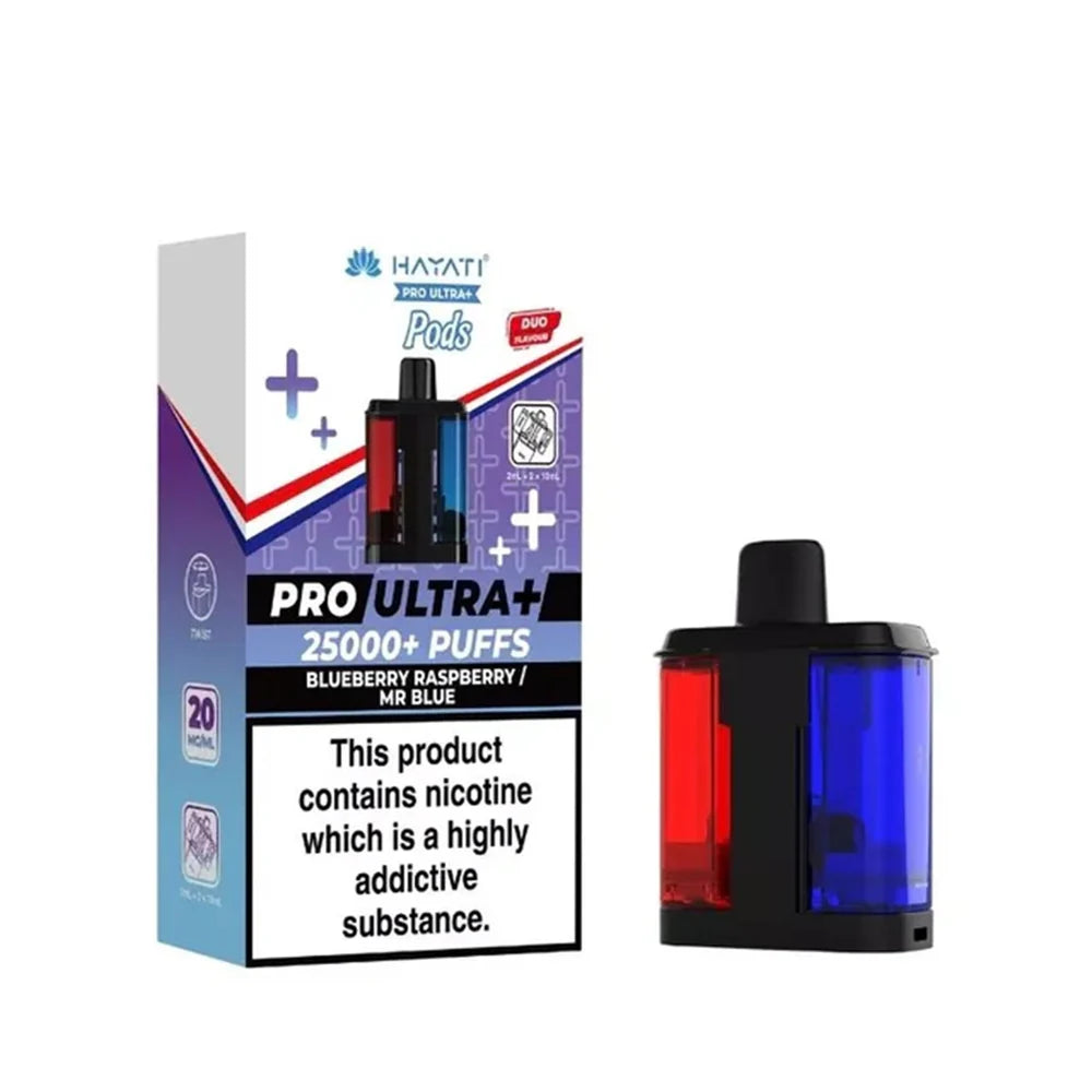 Hayati Pro Ultra Plus Refill Pack Blueberry Raspberry + Mr Blue