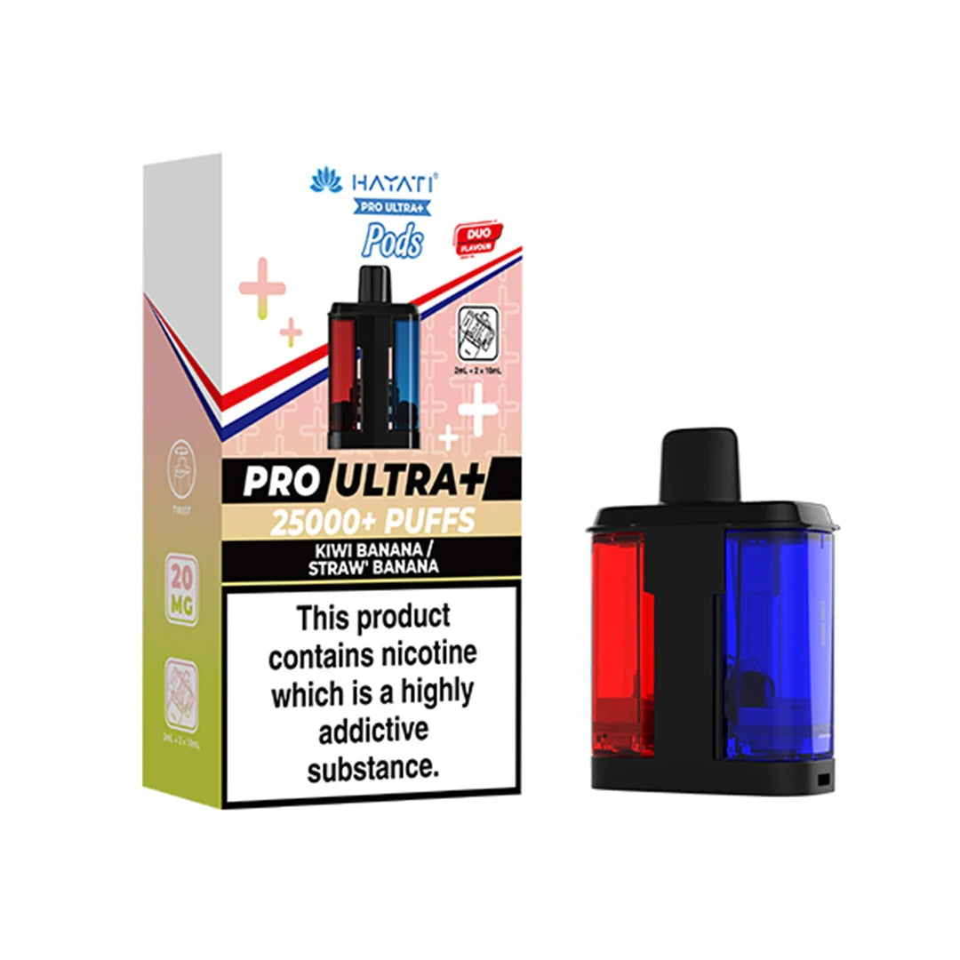Hayati Pro Ultra Plus Refill Pack Kiwi Banana + Straw` Banana