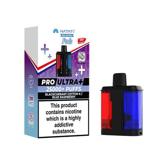 Hayati Pro Ultra Plus Refill Pack Blackcurrant Cotton K + Blue Raspberry