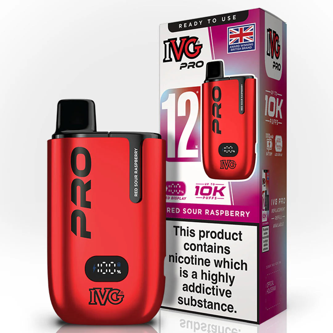 IVG Pro 12 10k Red Sour Raspberry Prefilled Pod Vape Kit