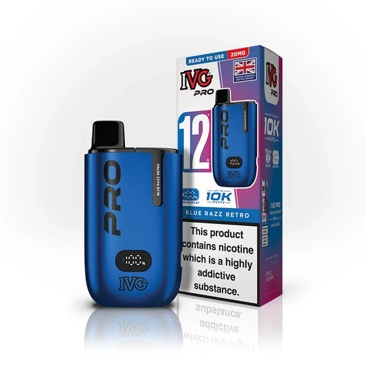 IVG Pro 12 10k Blue Razz Retro Prefilled Pod Vape Kit