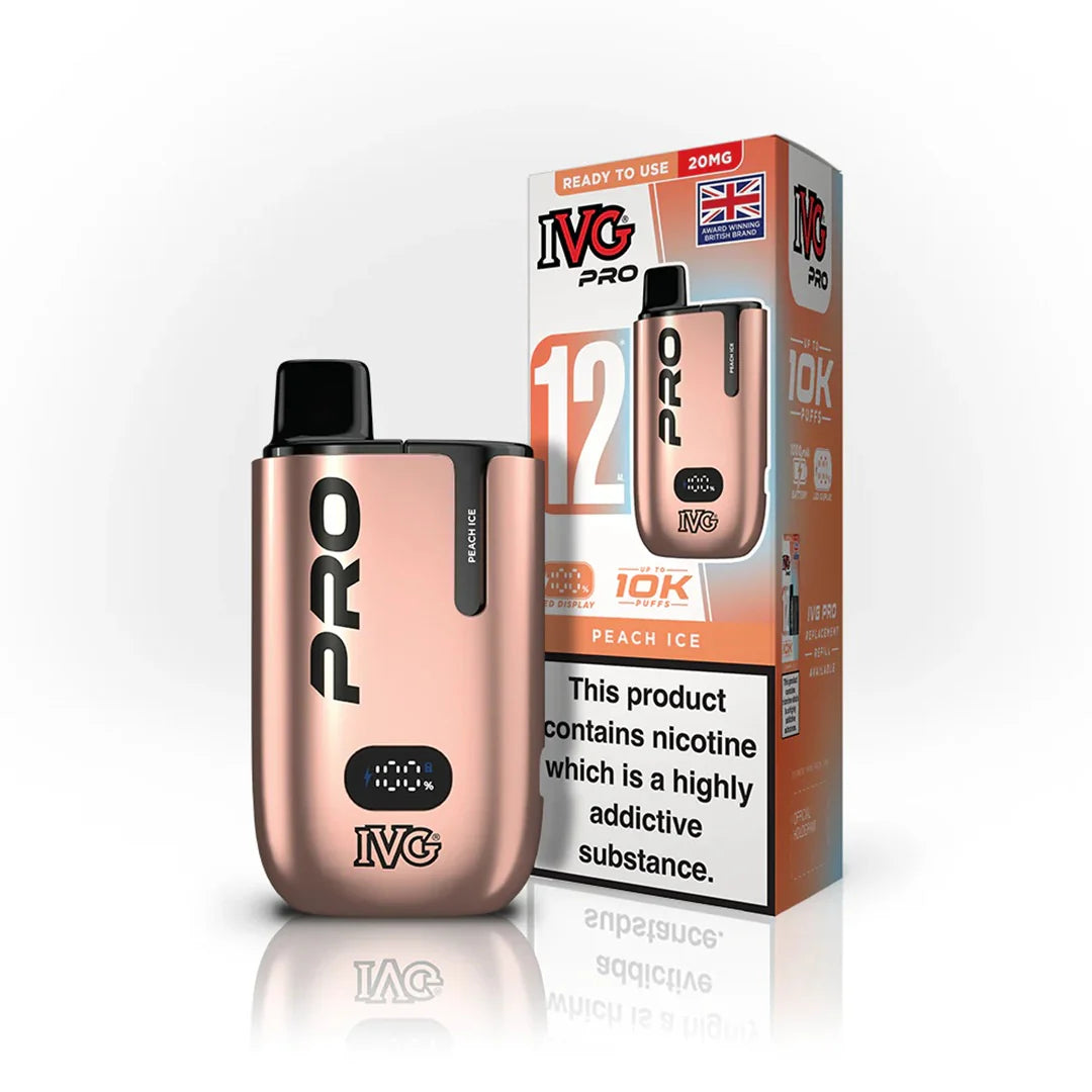IVG Pro 12 10k Peach Ice Prefilled Pod Vape Kit