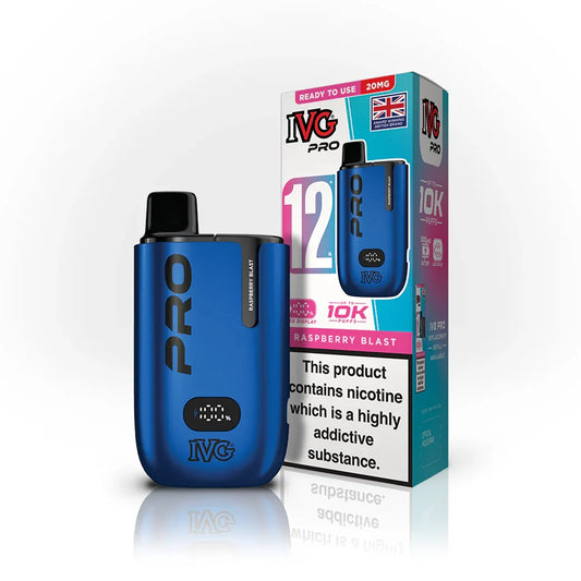 IVG Pro 12 10k Raspberry Blast Prefilled Pod Vape Kit