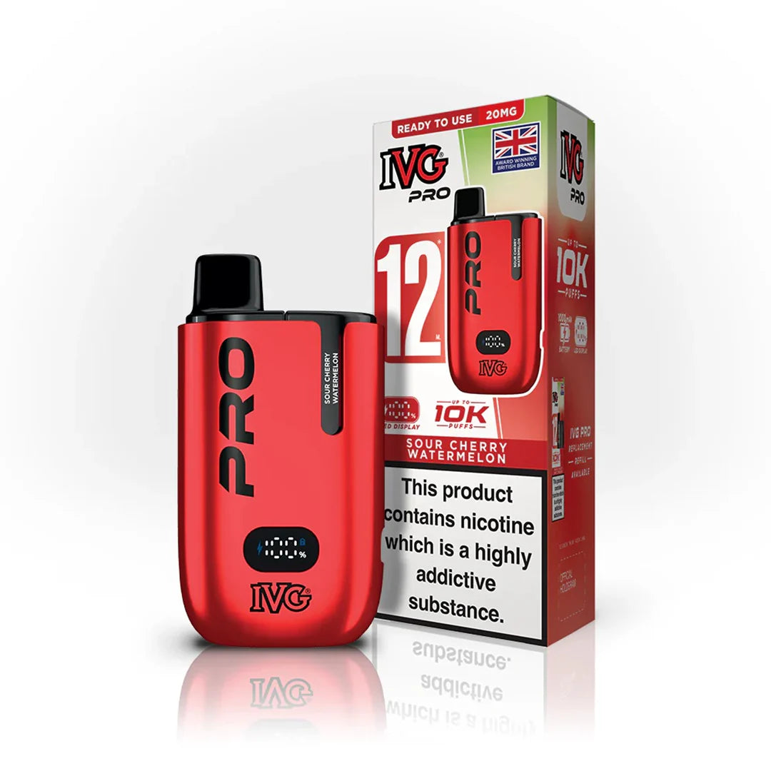 IVG Pro 12 10k Sour Cherry Watermelon Prefilled Pod Vape Kit