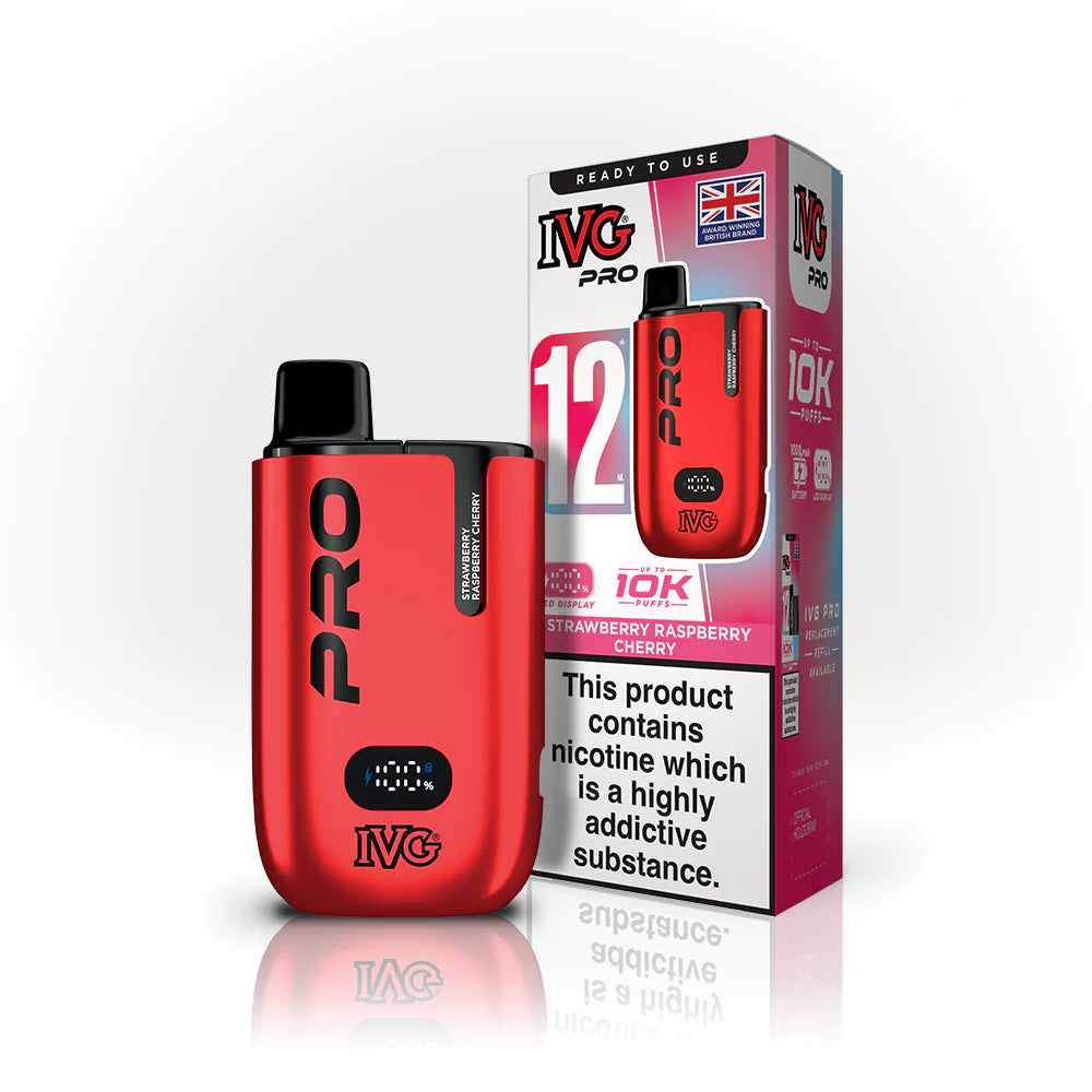 IVG Pro 12 10k Strawberry Raspberry Cherry Prefilled Pod Vape Kit