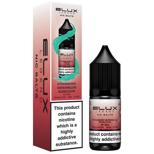 Strawberry Watermelon Bubblegum Elux Legend Nic Salt 10ml