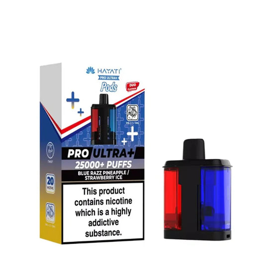 Hayati Pro Ultra Plus Refill Pack Blue Razz Pineapple + Strawberry Ice